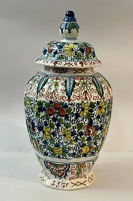 Buy Hand Painted Signed Covered Vase Made By Royal Tichelaar In Makkum, Netherlands. • 238.80£