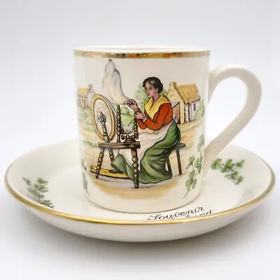 Buy VINTAGE ARKLOW POTTERY SOUVENIR OF IRELAND CUP & SAUCER DUO (small Size) • 7£