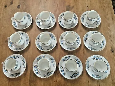 Buy Royal Grafton Blue Rose Design 12 Fine Bone China Tea Cups & 10 Saucers • 15£