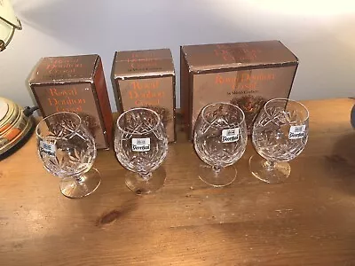 Buy Royal Doulton Drink Glass Georgian Pattern  4x Boxed VGC Labled And Etched 10cm • 19.99£