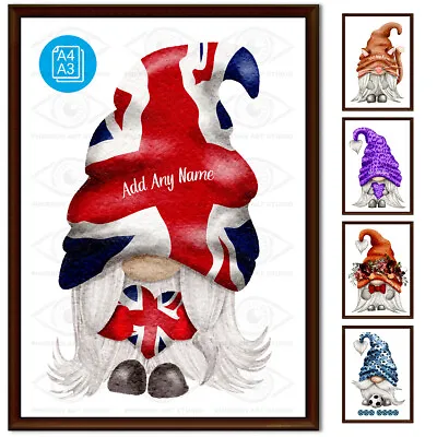 Buy Personalised Gnomes Posters-Add Any Name -Sizes A4/A3 • 17.77£