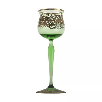 Buy BOHEMIAN - Art Nouveau / Josephinenhutte Enamel Hock Wine Glass - 19.5cm • 150£