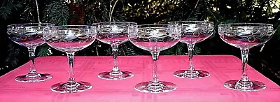 Buy Byzantine Baccarat 6 Tall Sherbet Glasses Champagne Cut Crystal Engraved Empire • 154.14£
