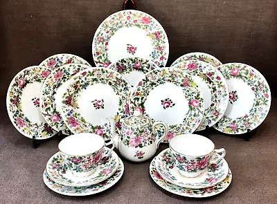 Buy Vintage Crown Staffordshire Plates, Cups & Saucers & Tea Pot - 17 Piece • 35£