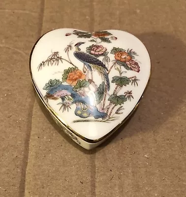 Buy Vintage Wedgwood Bone China Kutani Crane Heart Shaped Lidded Trinket Box/dish • 7.65£