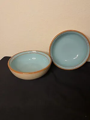 Buy Noritake Boulder Ridge Stoneware Cereal Bowls 6.25” Set Of 2 Turquoise Japan • 24£