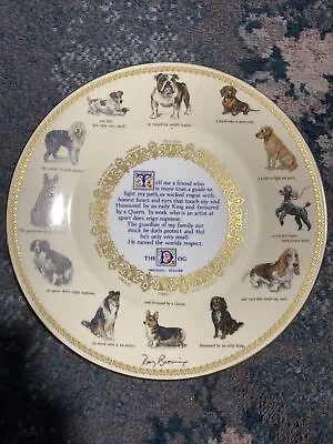 Buy AYNSLEY LARGE PLATE THE DOG  J. MICHAEL GILLOW POEM 27cm FINE BONE CHINA • 15£