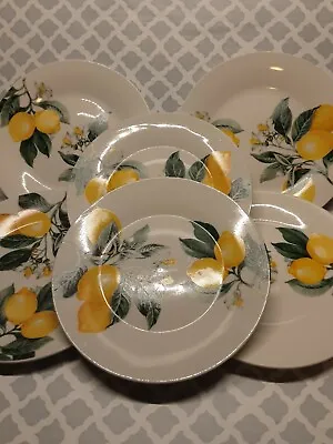 Buy  6 Royal Norfolk Tuscan Lemon Print Ceramic Salad Plates 7.5  With Towels  • 22.06£