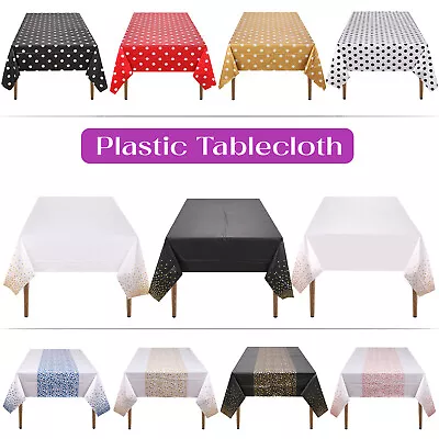 Buy Plastic Table Cover Cloth Wipe Clean Party Xmas Tablecovers Cloths Rectangle • 15.19£
