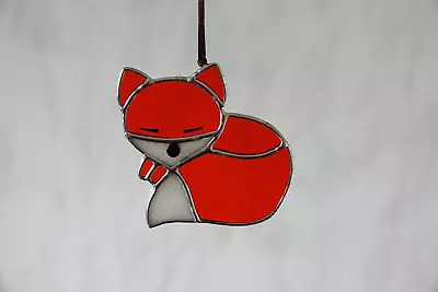 Buy Stained Glass Suncatcher Window Hanger Sleeping Fox Wildlife Home Decor Gift • 24£