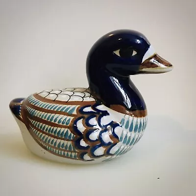Buy Vintage Signed Tonal Mexican Pottery Duck Figurine • 20£
