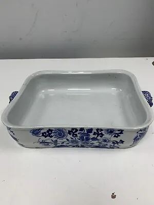 Buy Vintage/ Antique Blue And White Flower Pattern Porcelain Baking Dish • 11.99£