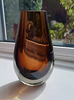 Buy Whitefriars Vase 9657 Cinnamon Cased In Clear Crystal  • 49£