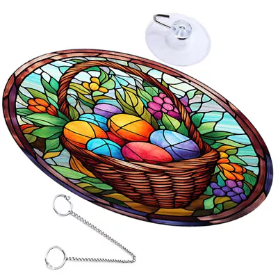 Buy Easter Window Decor Stained Floral Spring Glass Suncatcher Pendant Decorate • 10.88£