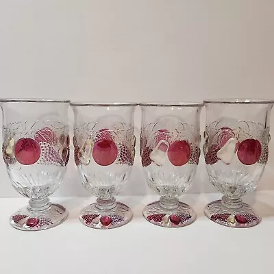 Buy Della Robbia Footed Tumbler Westmoreland 11 Oz Iced Tea Glasses 6  Tall Set Of 4 • 35.58£