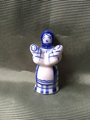 Buy Russian Gzhel Pottery Blue And White Woman With Twins Figurine Made In USSR • 14.99£