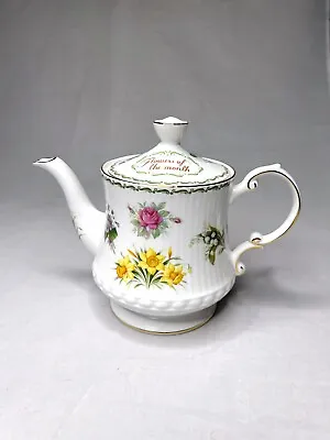 Buy Delightful QUEEN'S  FINE BONE CHINA  Flower Of The Month Cup Teapot And Lid • 104.47£