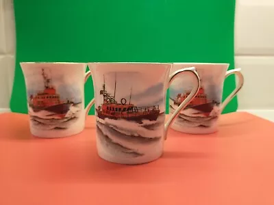 Buy Set Of Three 3 Vintage RNLI Lifeboat Queen's China Mugs Staffordshire England  • 8.50£