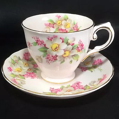 Buy Tuscan Blush Pink Tea Cup Saucer Fine English China Floral Gold Pink HL81 187H • 28.81£