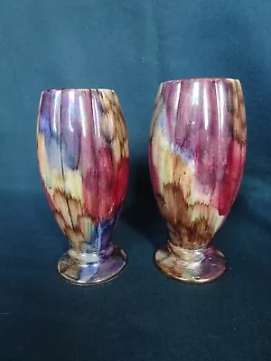 Buy Pair Of Vintage Oldcourt Ware Handpainted Vases • 10£