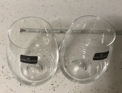 Buy Set Of 2 Dartington Solo Clear Glass White Wine Stemless Glasses 14 Oz Stickers • 20.85£