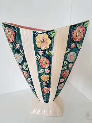 Buy Vintage Art Deco Arthur Wood Hand Painted Floral Vase Vibrant 11  FREEPOST  • 34.99£