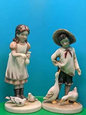 Buy PAIR Royal Osborne Childhood Memories Hand Painted Boy And Girl Figurines • 9.46£