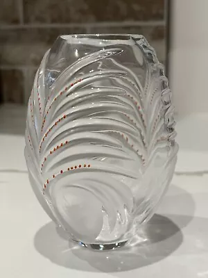 Buy Vtg Lalique Marie Claude  Chamarel  Crystal Vase With Hand Applied Enamel Signed • 213.46£