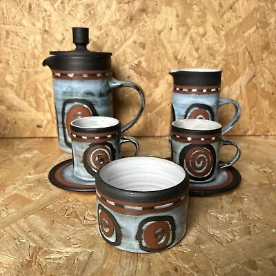 Buy Vintage 1970s BRIGLIN Studio Pottery Coffee Tea Set Pot Milk Jug Cups Saucer • 29.99£