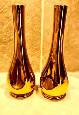 Buy Pair Vintage Retro 1930's Art Deco Crown Devon Gold Lustre Bud Vases, VGC • 38.50£