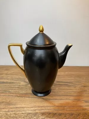 Buy 1920/30's Art Deco Style Black & Gold Footed Carlton Ware Coffee Pot • 20£