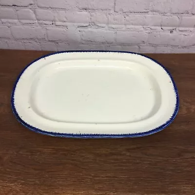 Buy Large Italian - Spode Featherware Platter Blue Feathered Edge - 42cm X 32cm • 29.20£