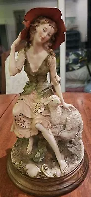 Buy Capodimonte A.G Giuseppe Armani Figurine Statue Lady & Lamb SHEPHERDESS 12” • 70£