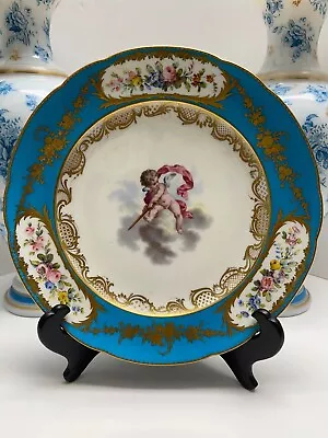 Buy Antique Sevres Porcelain Decorative Plate With Cherub & Floral Sprays • 624.32£