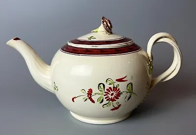 Buy A Leeds Creamware Ovoid Teapot And Cover, C.1775,  With Entwined Handles. • 259£