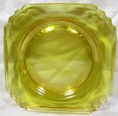 Buy 4 Art Deco Era Fostoria Glass Mayfair Topaz (yellow) 7  Salad Plates -Awesome! • 18.97£