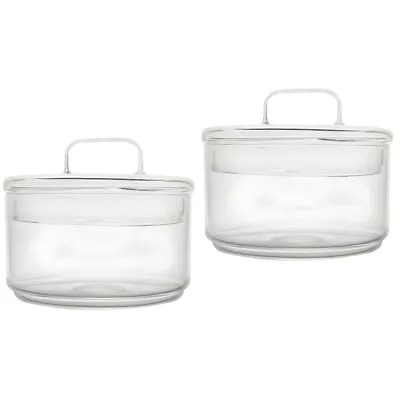 Buy 2 Glass Fruit Bowls W/ Lid - Decorative Jars & Mixing Bowl • 20.99£