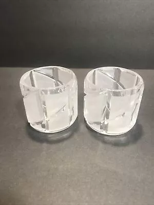 Buy Vintage 24% Lead Crystal  Frosted Votive Candle Holders Set Of Two EUC • 12.49£