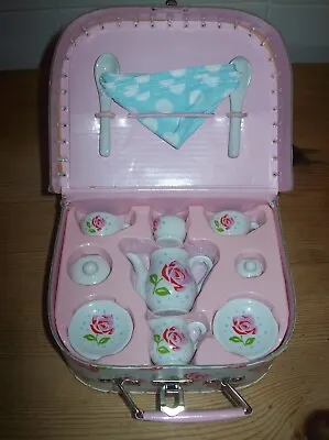 Buy Child's China Tea Set/Carry Case - Pink Rose (Argos Exclusive For Build A Bear ) • 13.99£