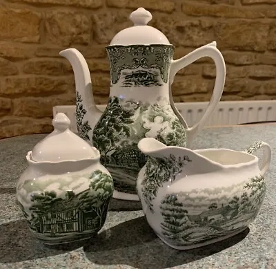 Buy Vintage Staffordshire Ironstone Pottery In Green (Masons/Grindley) • 15£