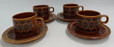 Buy Hornsea Brown Ceramic Heirloom Cups And Saucers X4 E32 P809 • 5.95£