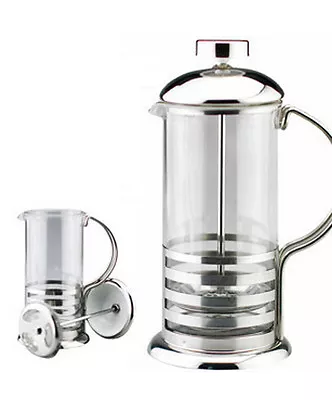 Buy 800ml / 8-cup Stainless Steel Glass Cafetiere French Filter Coffee Press Plunger • 8.95£
