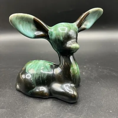 Buy VTG Art Pottery Blue Mountain Deer Fawn Canada Redware Figure Green Black • 18.97£