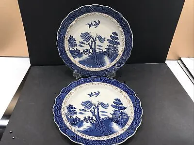 Buy Vintage BOOTHS  A8025 Real Old Willow  Pair Of 26.5 Cm Dinner Plates • 9.99£
