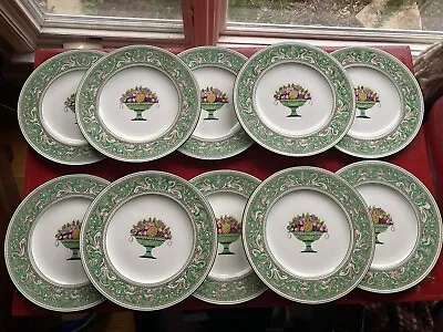 Buy Wedgewood China Florentine Green Fruit Urn Center Dinner Plate Set(10) • 475.93£