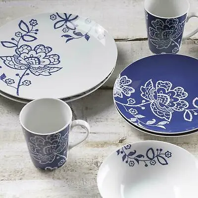 Buy Price & Kensington Midnight Blossom 16 Pc Fine Porcelain Dinner Set Dinnerware • 27.99£