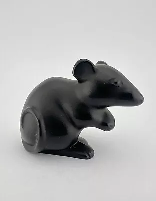 Buy Lalique France Black Crystal Mouse Frosted Luster Figurine • 91.27£
