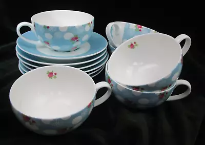 Buy Set Of 6 Laura Ashley Floral Breakfast Cups & Saucers • 42.99£