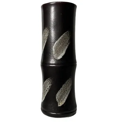 Buy Gail Sanborn Decorative Raku Wabi Sabi Bamboo Shaped Pottery Vase Brown 9.75  • 23.46£