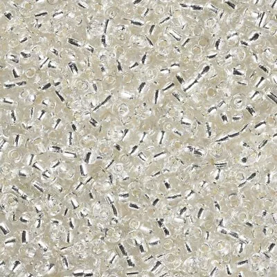 Buy ❤ 50g Glass Seed Beads Opaque Silver Lined Ceylon Transparent 2mm 3mm 4mm ❤ • 1.20£